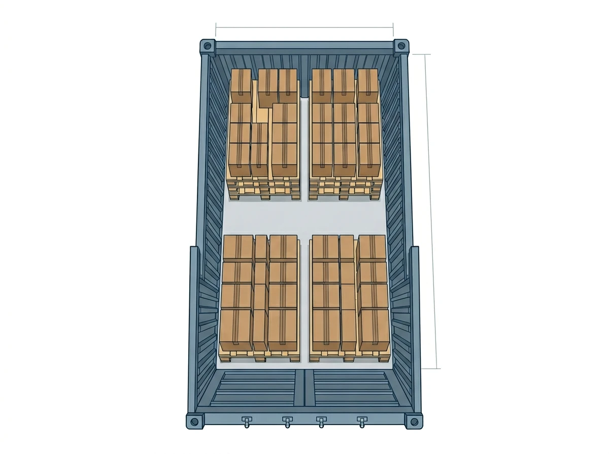 20FT-Container-Beladeplan - 11 Europaletten, 21.120 Stück