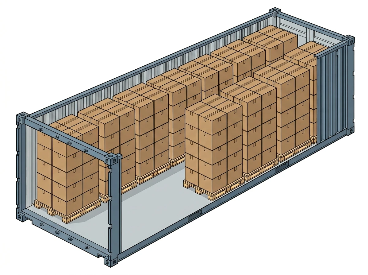 40FT-Container-Beladeplan - 24 Europaletten, 46.080 Stück